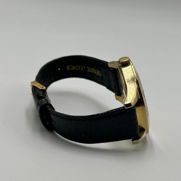 Marc By Marc Jacobs Blade Watch Women Gold Tone Black Band New Battery 9" - Picture 11 of 15